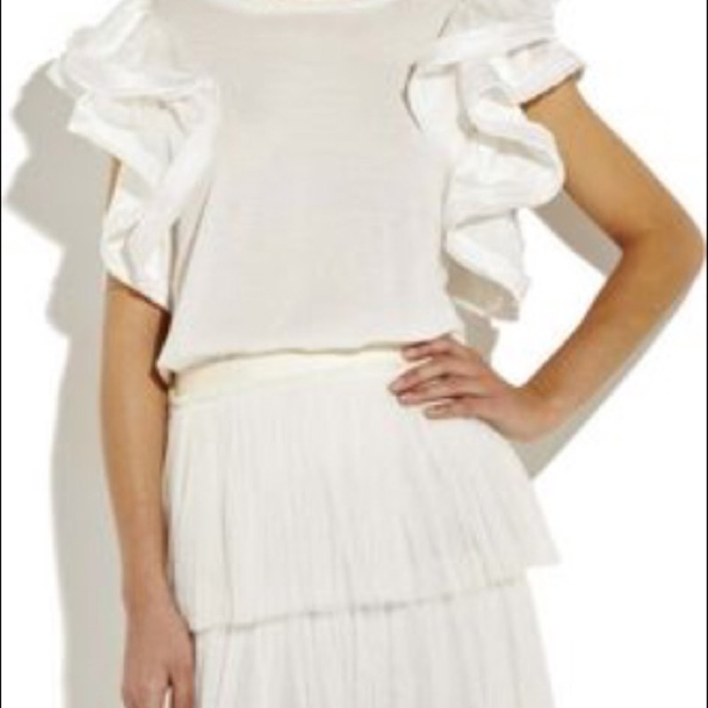 Lanvin Blanche (bridal) collection ruffled tee